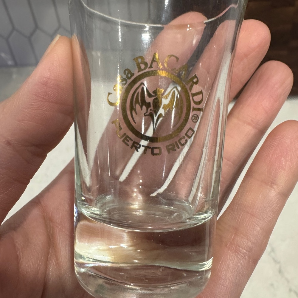 Casa Bacardi Puerto Rico Gold Logo Shot Glass